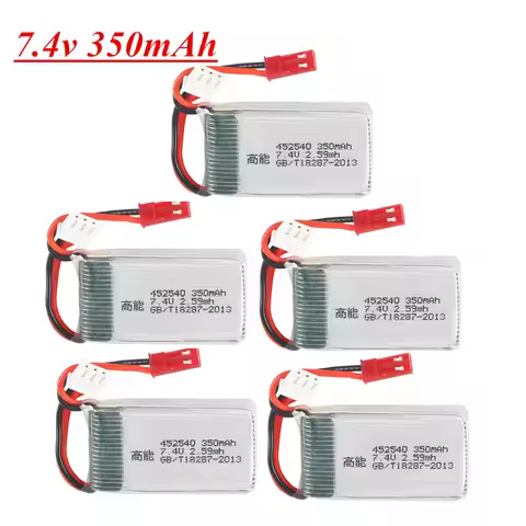 7.4v Battery For MJX X401H X402 KINGKONG 90GT RC Drone Helicopter Parts 2s 7.4v 350mAh Rechargeable 
