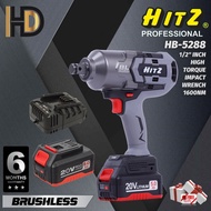 HITZ 20V HB-5288 Cordless 1/2" High Torque Impact Wrench 1600NM / Brushless Motor / 1600NM Max Torqu