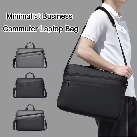 Minimalist Business Commuter Laptop Bag 15.6-in/17-in Men's Laptop Tote Water-Resistant Lightweight 