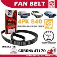S2U Gaido Fan Belt Toyota Corona AT170 Air Cond Alternator Power Steering Belt 4PK840 Tali Kipas Ker