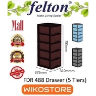 For VIP Only [ Wikostore.web only RM9.90 Shipping ]  Felton FDR488 Durable Drawer 5 Tiers (12"W x 15