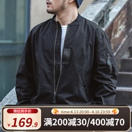 马登工装 美式复古MA-1飞行员夹克休闲棒球服外套男潮 黑色 L
