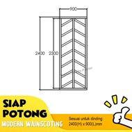 Siap Potong - Modern Wainscoting / Accent Wall / Batten Wall / Kayu Panel Hiasan Dinding Viral/ Boar