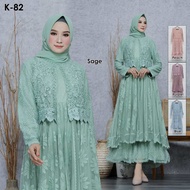 (COD) NEW Collection Gamis Brokat Import Remaja dan Dewasa// Dress Brokat Muslim Impor// Brokat Mix 