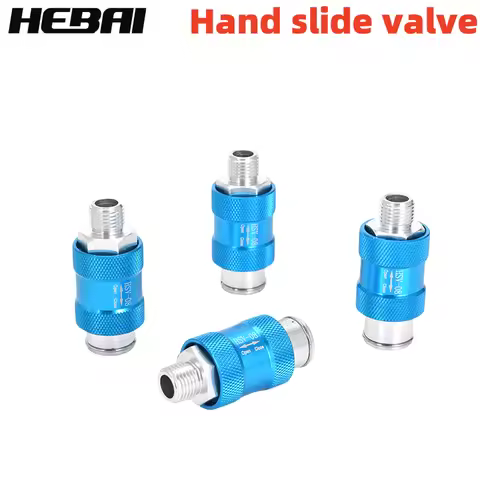 HEBAI Pneumatic Hand Slide Valve HSV-06 HSV-08 HSV-10 HSV-15 Flow Control Manual Switch G1/8 1/4 3/8