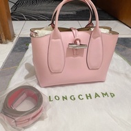 Longchamp roseau 櫻花粉S號竹節包