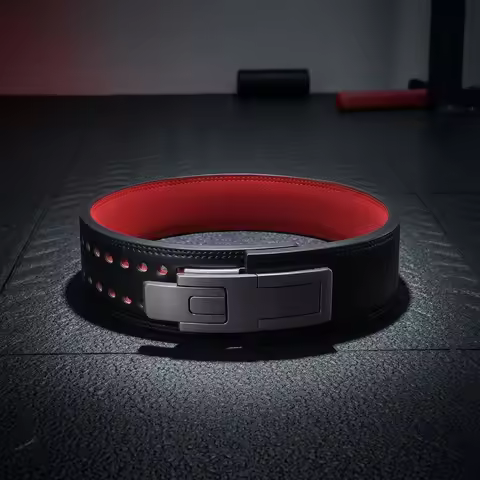 Weightlifting Belt with Lever Buckle Adjustable Leather Weightlifting Belt Long-Lasting Snug for Pow