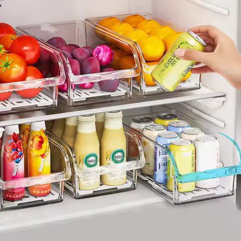 Clear Fridge Organizer, Refrigerator Organizer Bins ,Fridge Organizers and Storage Containers for Fr