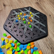 Go chess with logical colors, triangular chess with rubber bands, chain chess