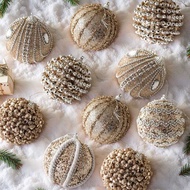 20256pcs Champagne Color 8cm Christmas Decoration Ball Christmas Ball Ornaments Christmas Tree Decor