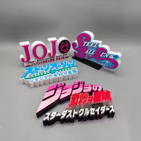 JoJos Bizarre Adventure 3D Logo Display Stand Parts 1 To 7 Anime Collectible Desktop Ornament For An