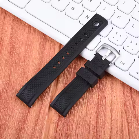 FKM Rubber Strap 20mm 22mm Sport Waterproof Fluororubber Material Sliding Fixed Keepers Quick Releas