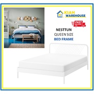 NESSTUN Bed Frame Queen Size Katil Complete Set Queen Putih