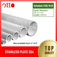 Stainless Pipe Welded Schedule 30/ 40 Inside Diameter 3/8 inches to 1-1/4 inches(600mm long)