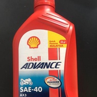 Minyak Moto shell Original 100% Shell ax3 ax7 10W-40 4t shell advance power shell advance long ride 
