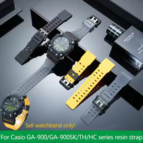 GA-900 strap For Casio Watch GA-900/GA-900HC/TS/AS Series Sports Watch Resin Strap Men's Waterproof 