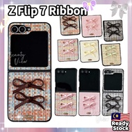 ZFLIP7 Braided Texture Ribbon Bow Phone Case Cover