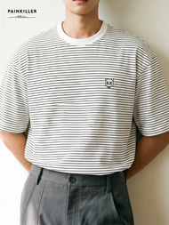 (PAINKILLER) MINMIN T-SHIRT (WHITEOVERSIZE) เสื้อยืดผู้ชายแขนสั้น แฟชั่นผู้ชายเพนคิลเลอร์ Fashion me