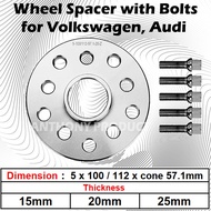 Volkswagen Audi Slip-On Wheel Spacer with extended bolts 5x100 5x112 compatible spacers