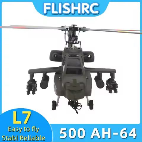 FLISHRC FL500 V2 AH-64 Apache 500 Size Scale Helicopter Four Rotor GPS with L7 Flight Control RTF GP