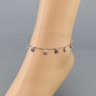 Evil eye charm bracelet floral design anklet 925 jewelry สร้อยข้อเท้าสร้อยข้อมือตาปีศาจ 925 เครื่องป