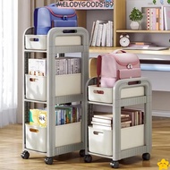 MELODYGOODS1B9 Rolling Storages Cart, 2/3-Tier Movable Bookshelf Storage Trolley, Multifunctional La