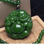 GENUINE JADE HEALTH NECKLACE, MEN'S HEALTH NECKLACE IMPORTED JADE STONEWanita, SHIO MODEL JADE NECKL