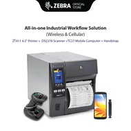 Zebra All-in-One Industrial Workflow Solution (Wireless & Cellular) | ZT411 4.3" + DS2278 Scanner + 