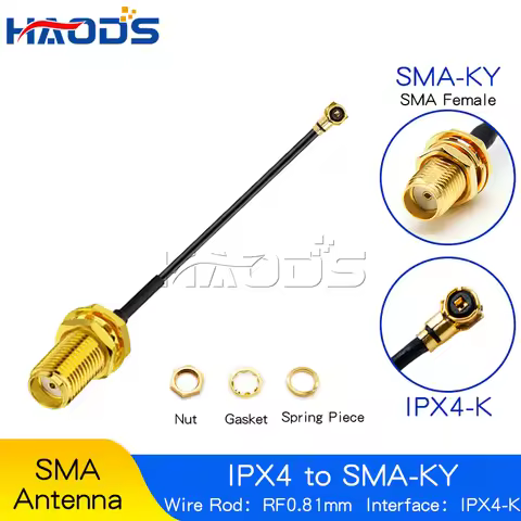5PCS SMA/RP-SMA female to IPX MHF4 U.FL RF plug Pigtail cable Antenna IPX4 to SMA Male for Mini 0.81