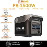 PB SOLAR Portable Power Station Pure Sine Wave 1500WATT 1536WH 220V Output Emergency Backup Battery 