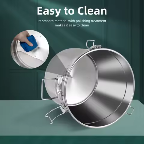 21L Food-Grade Stainless Steel Rice Bin, Airtight Sealed Grain Storage Container Leak-Proof Kitchen 