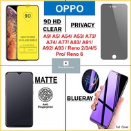 Oppo 9H Explosion-Proof Mirror HD/Frosted/Privacy/Anti-Blue Light Tempered Glass Screen Protector F11/F9/A96/A78/RENO 8T/8 PRO/A58/A77/A95/A54/A12/A77/A76/F9/F7/A57/A31