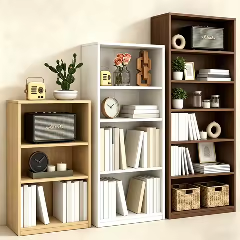 3-Tier Wooden Open Display Floor Bookshelf with Adjustable Shelves, 71 Inches (White, Dark Chocolate