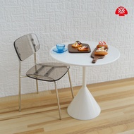 6 Points Doll House Miniature Simulation Round Table blythe Soldier Tall Double Table Coffee Table S