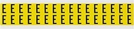 Brady 1520-E, 15 Series Number & Letter Card, 3/4" Height x 9/16" Width, Black on Yellow, Legend "E"