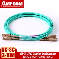 Cáp Vá Sợi Quang SC-SC(3-10M UPC) Cáp Quang Gigabit AMPCOM 10G Với Đa Mode OM3 Duplex 50/125 LSZH