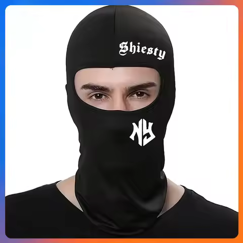 Balaclava Fashion Printed Motorcycle Breathable Mask, Windproof and Sunscreen Full Face Mask Breatha