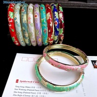 SEPTEMBER Chinese Cloisonne Bracelet, Enamel Double Bangle Peony Filigree Flower Bangle, Bangle on H