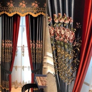 Light Luxury Nordic Style Curtain Simple Modern Blackout Bedroom Curtain Embroidered Silk Luxury Man