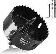 3-3/8" / 86mm Hole Saw with Hex Shank Drill Bit Adapter, 32mm Cutting Depth HSS Bi-Metal Hole Cutter