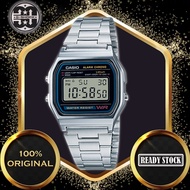 ( 2 YEARS WARRANTY )  Jam Tangan Lelaki CASI0 Vintage A158WA A159W Digital Silver Stainless Steel St
