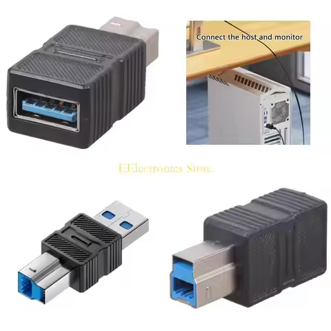 B03C USB3.0 Printer Adapter USB B to USB/Type C for Laptop Printers Scanner