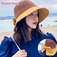 FLOWERLOVE Bucket Hat Summer UV Protection Panama Hat Foldable Sunshade Hat