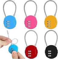 Luggage Lock, 5 Pieces Padlock, Combination Lock with 3 Digits, Keyless Resettable for Suitcase, Cab