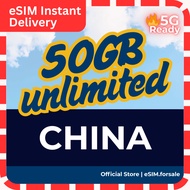 China eSIM 中国大陆【No Need VPN】 China Mobile 5G | Total 20GB/50GB | Daily 2GB/5GB from 3-30days [Large 