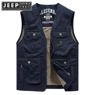 JEEP SPIRIT 1941 ESTD Outdoor Mens Casual Tank Top Multi-pocket Tank Top