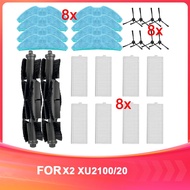(GRSU) Accessories for X2 XU2100/20 Vacuum Parts Main Roller Side Brush HEPA Filter Mop Cloth