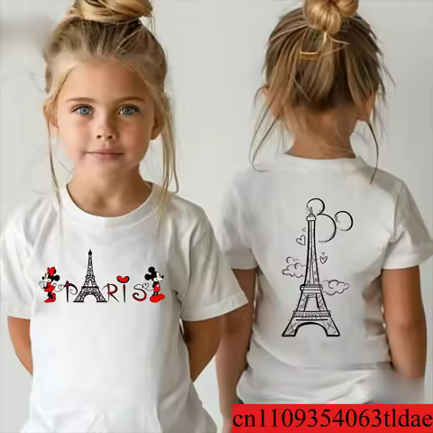 Paris Toddler 100% Cotton T-Shirt Disney Paris Trip Shirt Valentine's Day Gift Mickey Minnie Love Pa