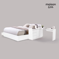 SB Design Square MAISON CO. ชุดห้องนอน เตียง 6 ฟุต รุ่น Basic   โต๊ะอเนกประสงค์ รุ่น Solla สีขาว