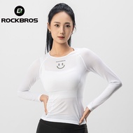 ROCKBROS Women Cycling Jersey Breathable Quick Drying Long Sleeve Shirts Lightweight Reflective Outdoor Sports Bike Clothing